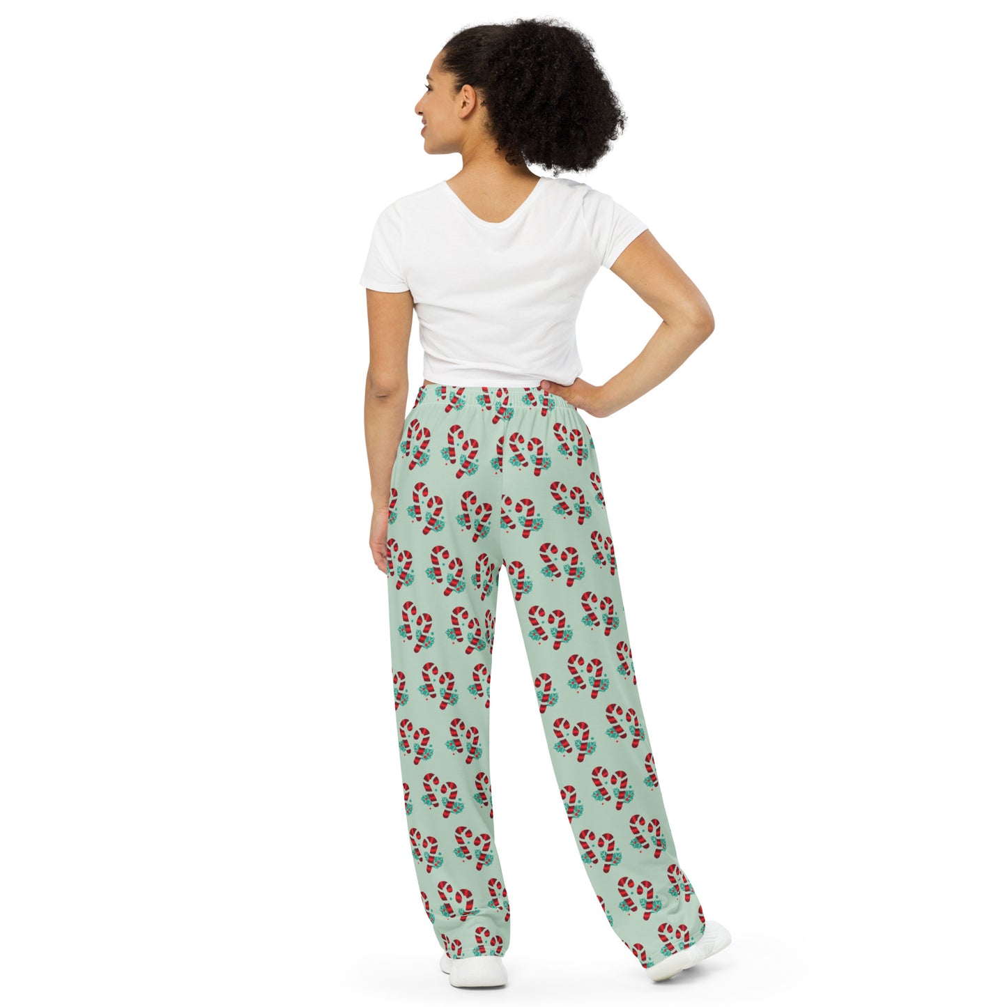 Candy Cane All-over print unisex wide-leg pants