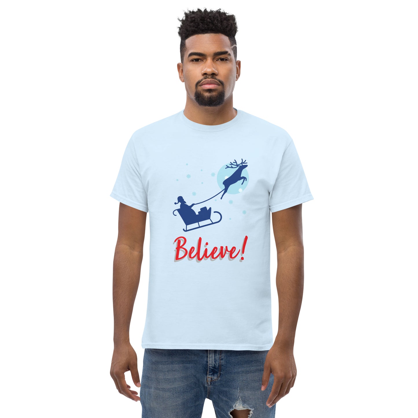 Santa Sleigh Believe! Men's classic tee