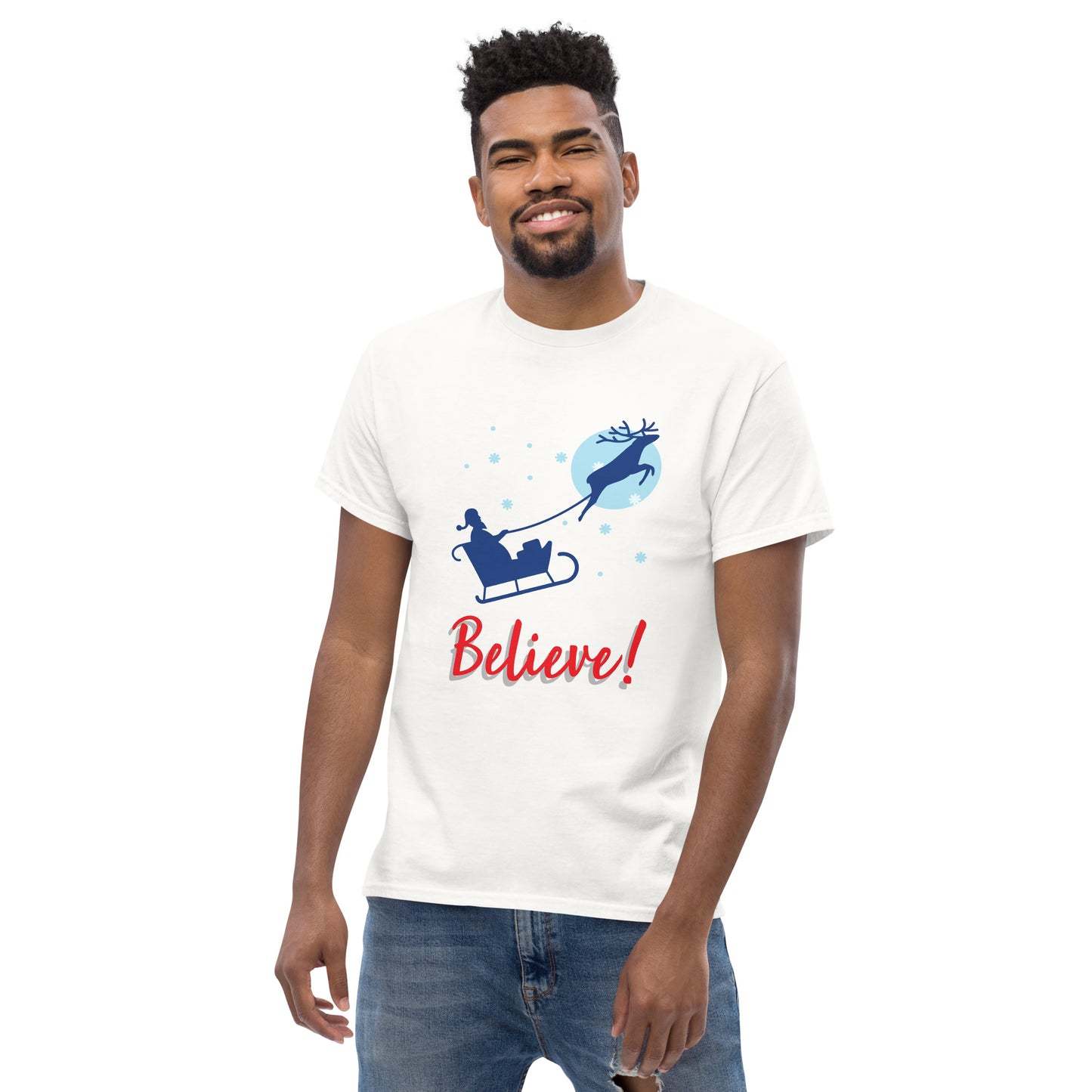 Santa Sleigh Believe! Men's Classic Tee