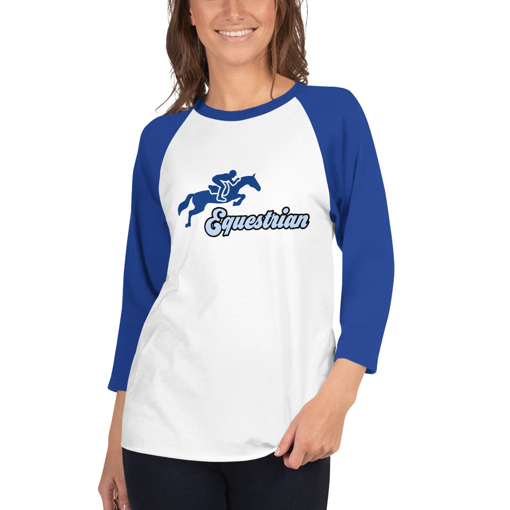 Equestrian 3/4 sleeve raglan shirt