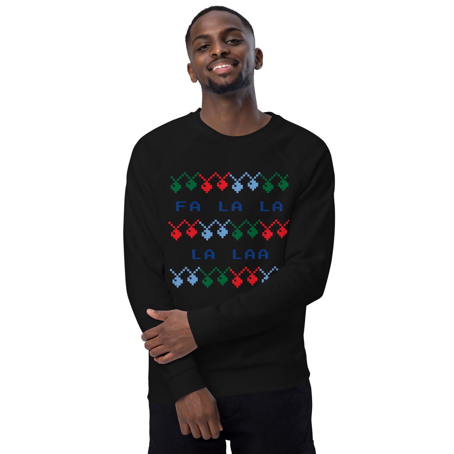 Fa La La La Laa Unisex organic raglan sweatshirt