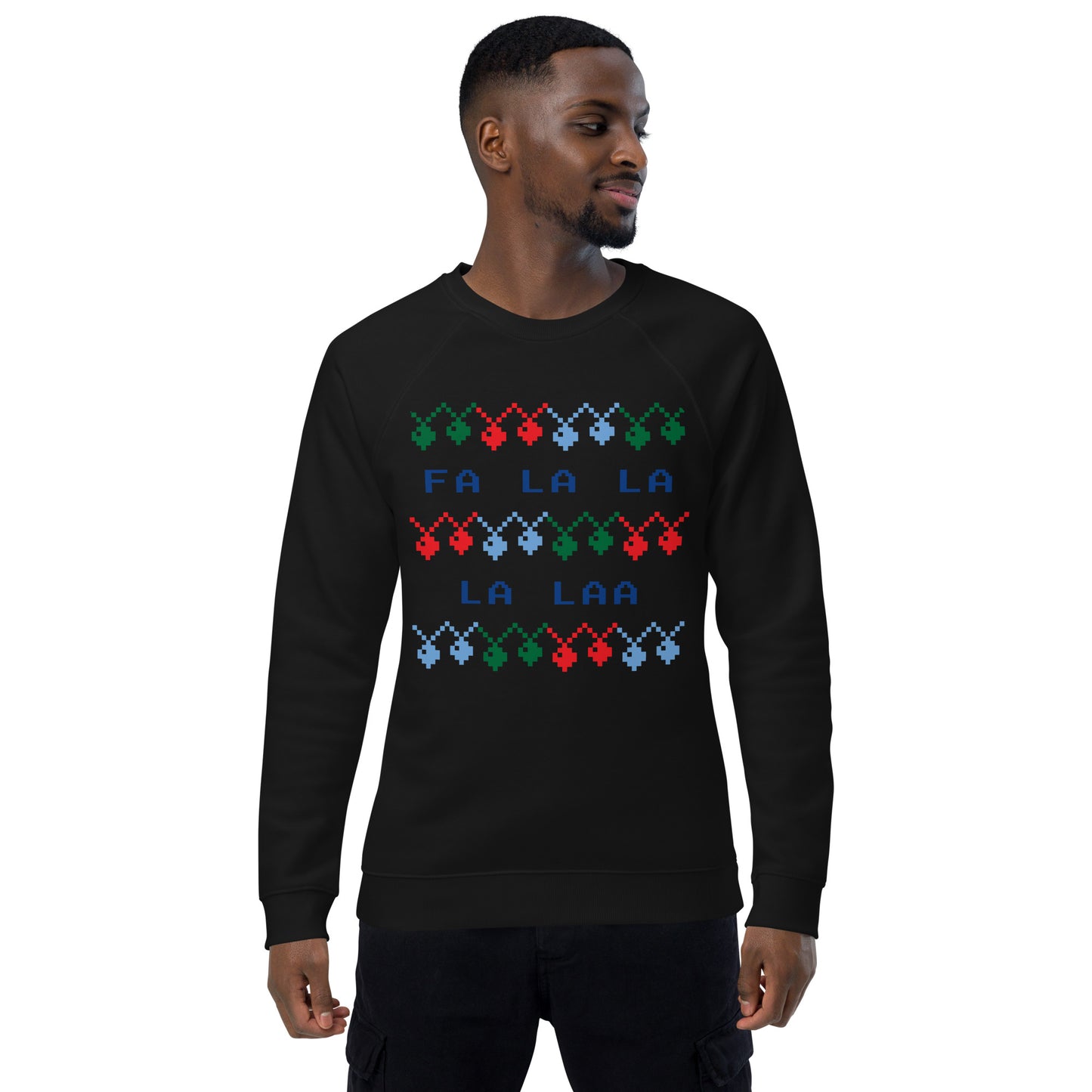 Fa La La La Laa Unisex organic raglan sweatshirt