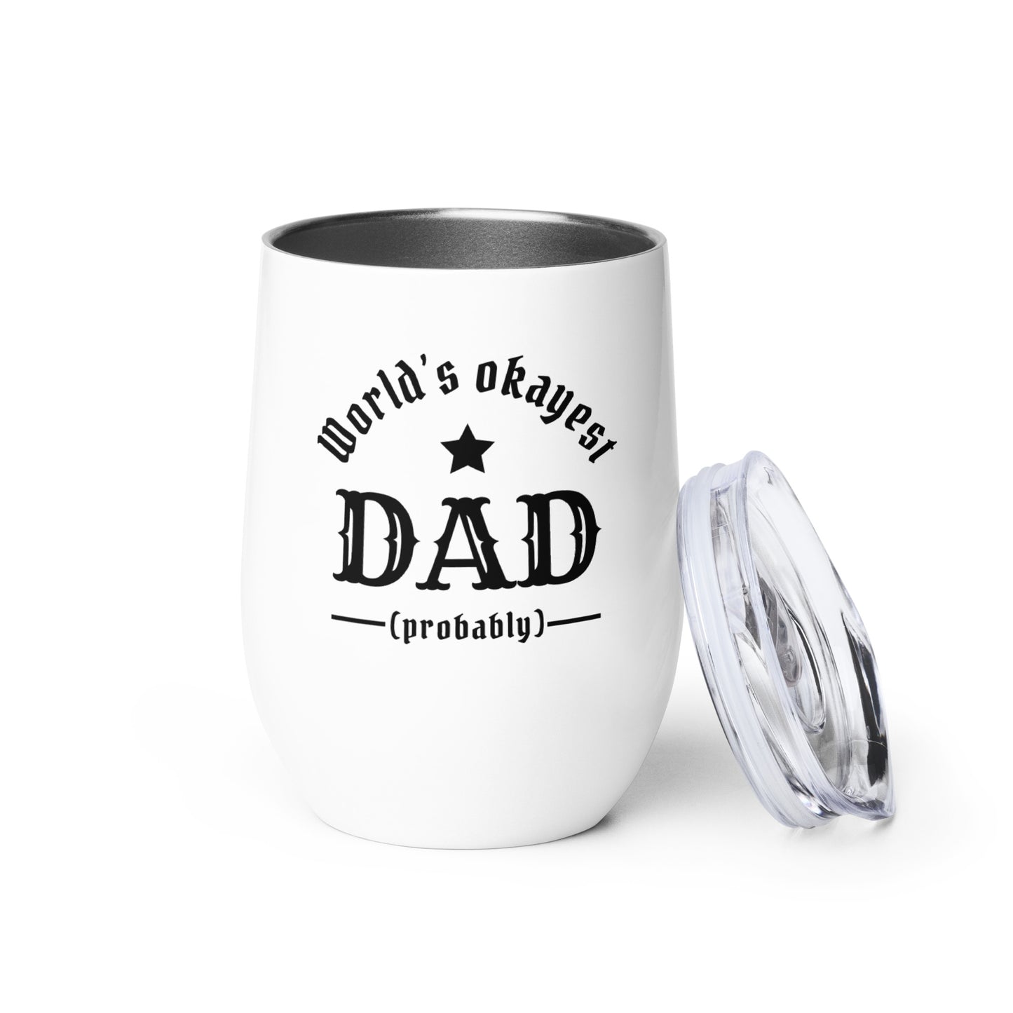 World's Okayest Dad Wine tumbler